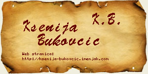 Ksenija Bukovčić vizit kartica